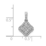 14k White Gold 1/4 carat Diamond Cluster Pendant - Image 4