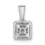 14k White Gold 1/4 carat Diamond Square Halo Cluster Pendant - Image 3