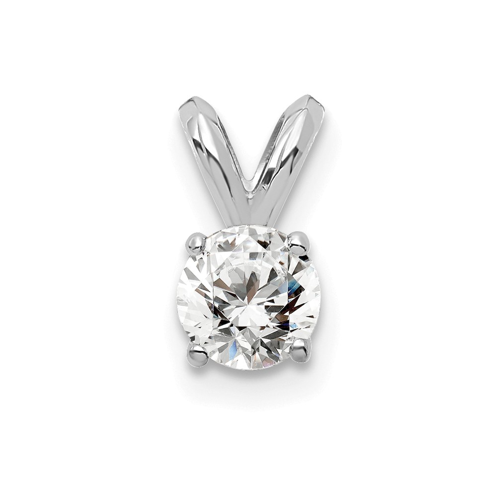 PM4396-025-WAA-2.jpg 14k White Gold 1/4 carat Certified Lab Grown Diamond VS+ F+ Round Complete Four Prong Solitaire Pendant - Image 1