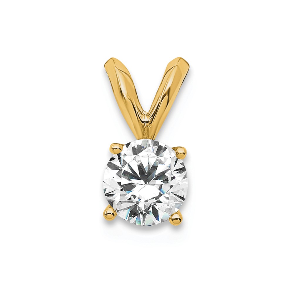 PM4396-033-AA.jpg 14k 1/3 carat Certified Lab Grown Diamond VS+ F+ Round Complete Four Prong Solitaire Pendant - Image 1