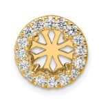 14k 1/2 carat Lab Grown Diamond VS/SI+ G+ Semi Mount 8.2mm Center Round Halo Chain Slide Pendant