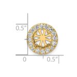 14k 1/2 carat Lab Grown Diamond VS/SI+ G+ Semi Mount 8.2mm Center Round Halo Chain Slide Pendant - Image 5