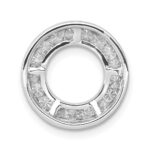 14k White Gold 1/2 carat Diamond Channel Set Circle Chain Slide - Image 3