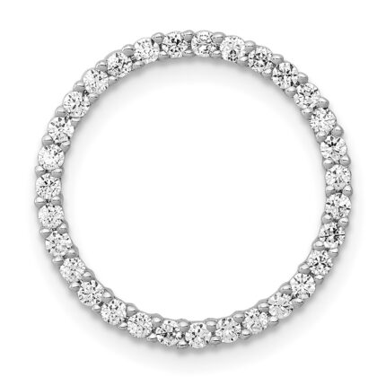 14k White Gold 3/8 carat Diamond Circle Chain Slide