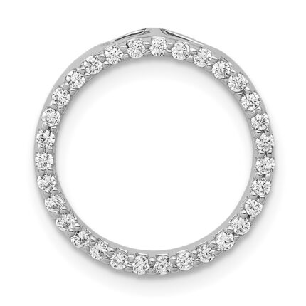 14k White Gold 1/4 carat Diamond Circle Chain Slide
