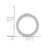 14k White Gold 1/4 carat Diamond Circle Chain Slide - Image 4