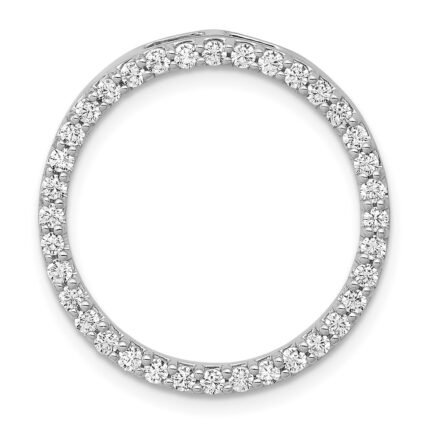 14k White Gold 3/4 carat Diamond Circle Chain Slide