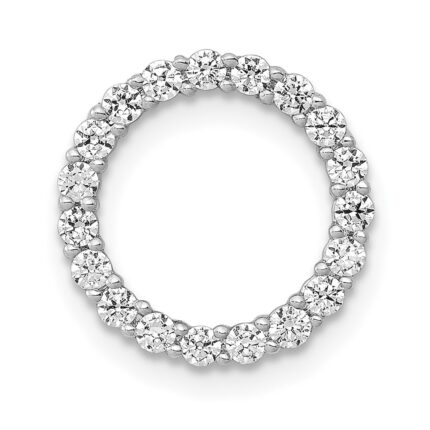 14k White Gold 3/8 carat Diamond Circle Chain Slide