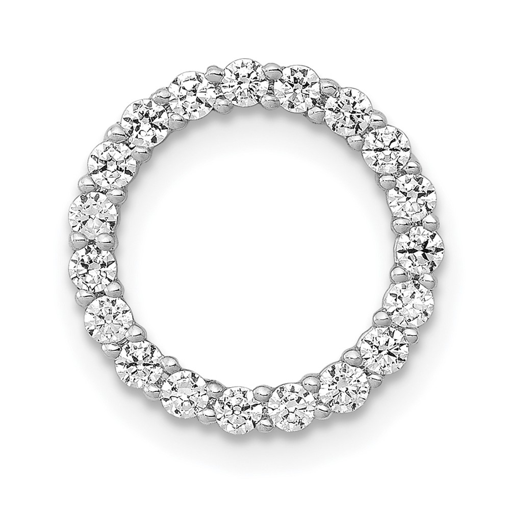 PM4714-040-WA.jpg 14k White Gold 3/8 carat Diamond Circle Chain Slide - Image 1