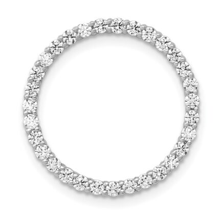 14k White Gold 5/8 carat Diamond Circle Chain Slide