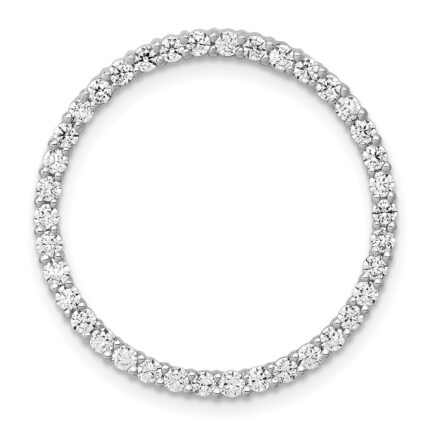 14k White Gold 3/4 carat Diamond Circle Chain Slide