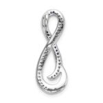 14k White Gold 1/5 carat White and Blue Diamond Infinity Chain Slide - Image 3