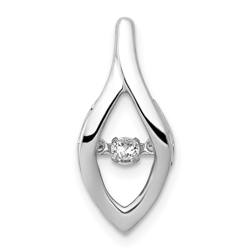PM4722-010-WA.jpg 14k White Gold 1/10 carat Moving Diamond Slide Fits up to 2mm Regular/3mm Fancy or Reversible Omega - Image 1