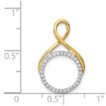 14k Two-tone 1/10 carat Diamond Fancy Circle Chain Slide - Image 4