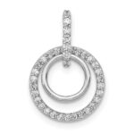 10k White Gold 1/4ct. Diamond Double Circle Dangle Pendant
