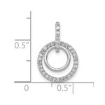 10k White Gold 1/4ct. Diamond Double Circle Dangle Pendant - Image 4