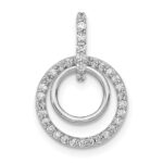 14k White Gold 1/4 carat Lab Grown Diamond VS/SI+ G+ Complete Double Circle Dangle Pendant