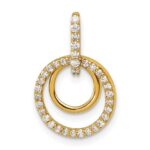 14k Polished 1/4 carat Diamond Double Circle Dangle Pendant