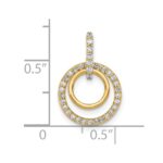 14k Polished 1/4 carat Diamond Double Circle Dangle Pendant - Image 4