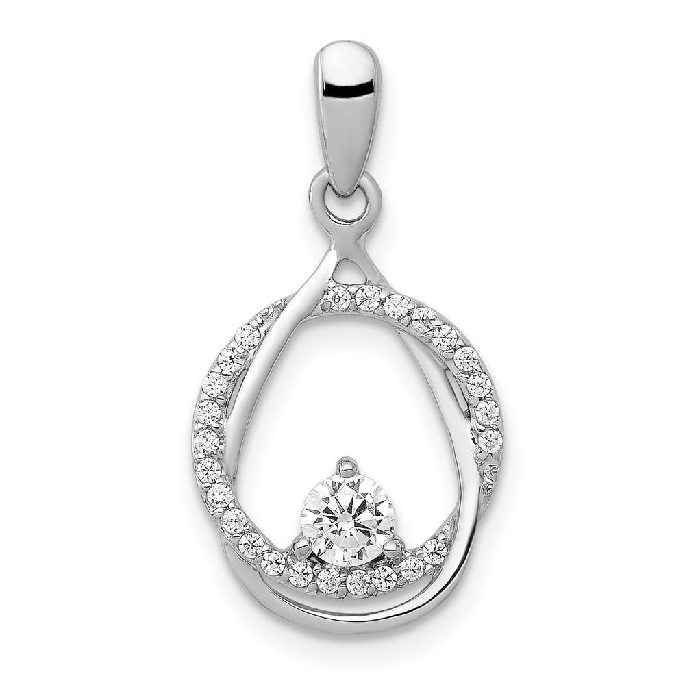 PM4729-033-WA.jpg 14k White Gold 1/3 carat Lab Grown Diamond VS/SI+ G+ Complete Fashion Circle and Teardrop Pendant - Image 1