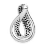 14k White Gold 1 carat Black and White Diamond Slide Fits up to 2mm Regular/4mm Fancy or Reversible Omega - Image 3