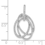 14k White Gold 1/3 carat Lab Grown Diamond VS/SI+ G+ Complete Intertwined Oval Pendant - Image 4