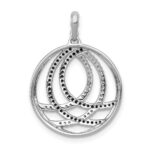 14k White Gold 3/8 carat White and Black Diamond Fancy Circle Chain Slide - Image 4