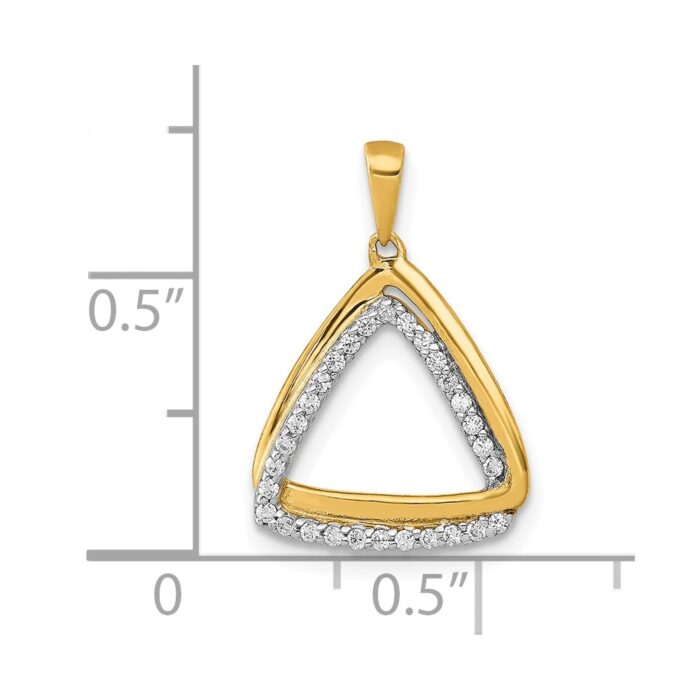 Two Triangle Make Diamond 10k 1/6ct. Diamond Double Triangle Pendant - Jewel Time