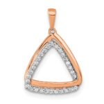 14k Rose Gold 1/6 carat Diamond Double Triangle Pendant