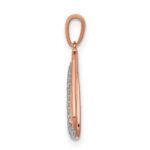 14k Rose Gold 1/6 carat Diamond Double Triangle Pendant - Image 2