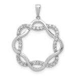 14k White Gold 1/5 carat Diamond Twisted Pendant
