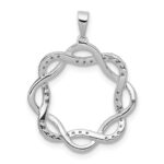 14k White Gold 1/5 carat Diamond Twisted Pendant - Image 3