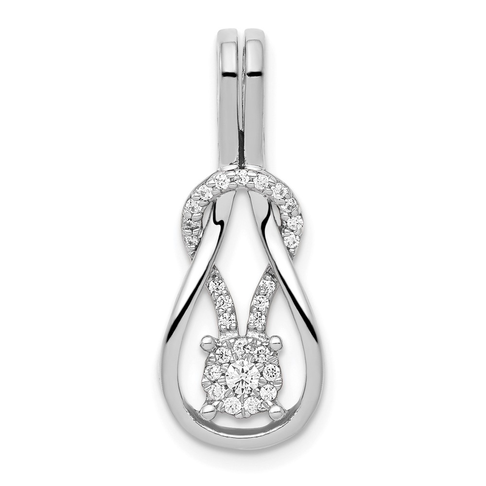 PM4739-016-WA.jpg 14k White Gold 1/6 carat Diamond Knot Slide Fits up to 2mm Regular/3mm Fancy or Reversible Omega - Image 1