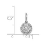 14k White Gold 1/4 carat Diamond Round Halo Cluster Pendant - Image 4