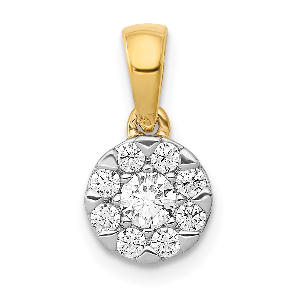 PM4746-033-YA.jpg 14k 1/3 carat Diamond Round Halo Pendant - Image 1