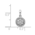 14k White Gold 1/4 carat Diamond Round Halo Cluster Pendant - Image 4