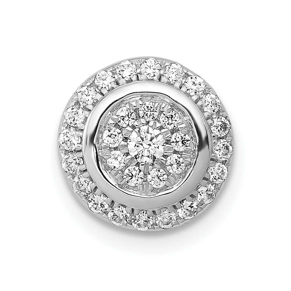 PM4753-033-WA.jpg 14k White Gold 1/3 carat Vibrant Moving Diamond Circle Halo Chain Slide - Image 1