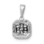 14k White Gold 1/4 carat Diamond Square Halo Cluster Pendant - Image 3