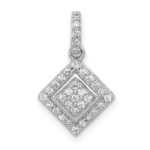14k White Gold 1/4 carat Lab Grown Diamond VS/SI+ G+ Complete Geometric Cluster Pendant