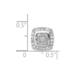 14k White Gold 1/3 carat Diamond Square Halo Cluster Chain Slide - Image 4