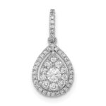 14k White Gold 1/3 carat Lab Grown Diamond VS/SI+ G+ Complete Teardrop Dangle Pendant