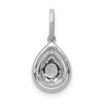14k White Gold 1/3 carat Diamond Halo Teardrop Pendant - Image 3