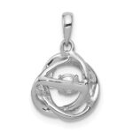 14k White Gold 1/4 carat Lab Grown Diamond VS/SI+ G+ Complete Vibrant Intertwined Circles Pendant - Image 3