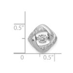 14k White Gold 1/4 carat Vibrant Moving Diamond Intertwined Squares Chain Slide - Image 4