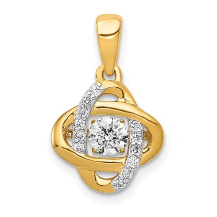 14k 1/3 carat Lab Grown Diamond VS/SI+ G+ Complete Vibrant Fashion Love Knot Pendant