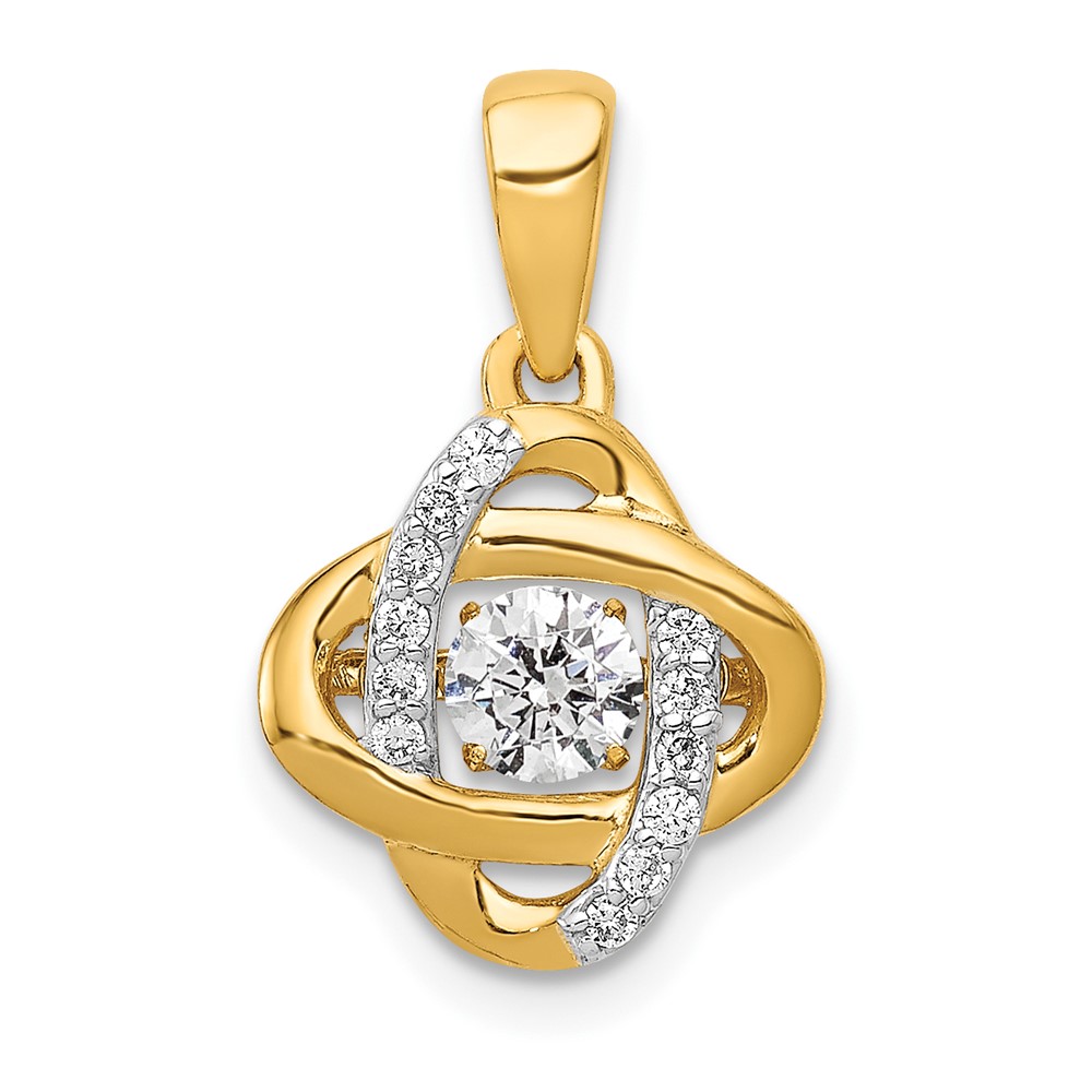 PM4785-033-YA.jpg 14k Polished 1/3 carat Vibrant Moving Diamond Fancy Knot Pendant - Image 1