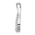14k White Gold 1/6 carat Lab Grown Diamond VS/SI+ G+ Teardrop Chain Slide Pendant - Image 2