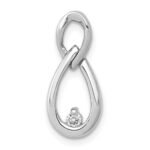 14k White Gold 1/20 carat Diamond Double Teardrop Chain Slide