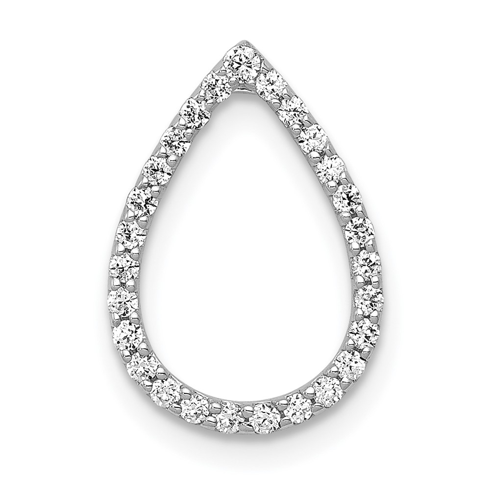 PM4799-020-WA-1.jpg 14k White Gold 1/5 carat Lab Grown Diamond VS/SI+ G+ Complete Teardrop Chain Slide Pendant - Image 1