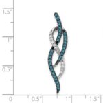 14k White Gold 1/3 carat Blue and White Diamond Fancy Chain Slide - Image 4